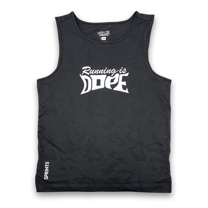 Mens Running Tank - Running is Dope Reflective - front view