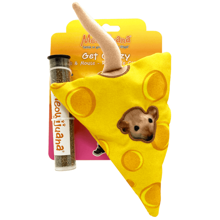 Meowijuana Get Cheezy Refillable Cheese & Mouse Cat Toys