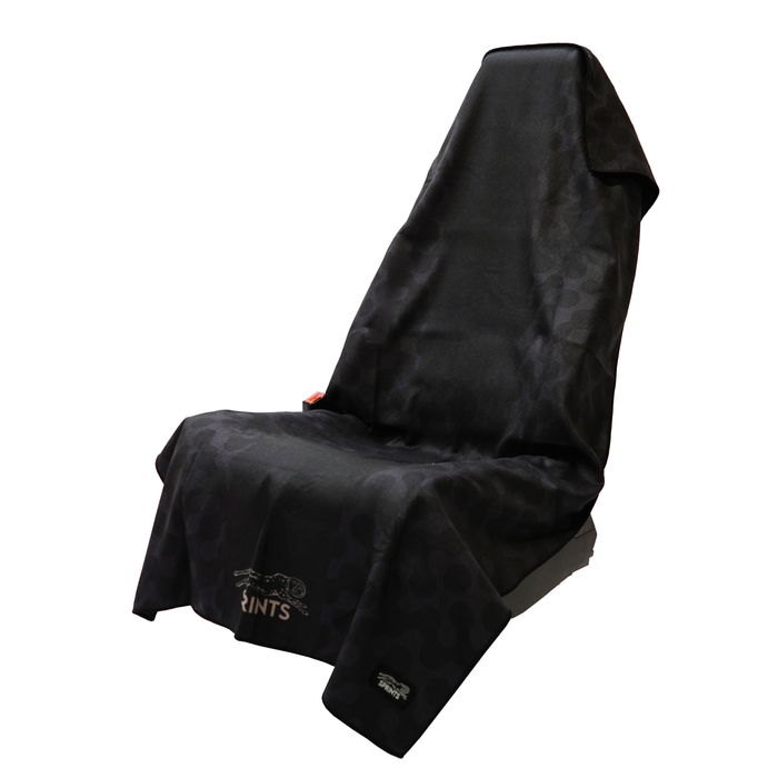 Midnight Mile Car Seat Cover Towel, black on black