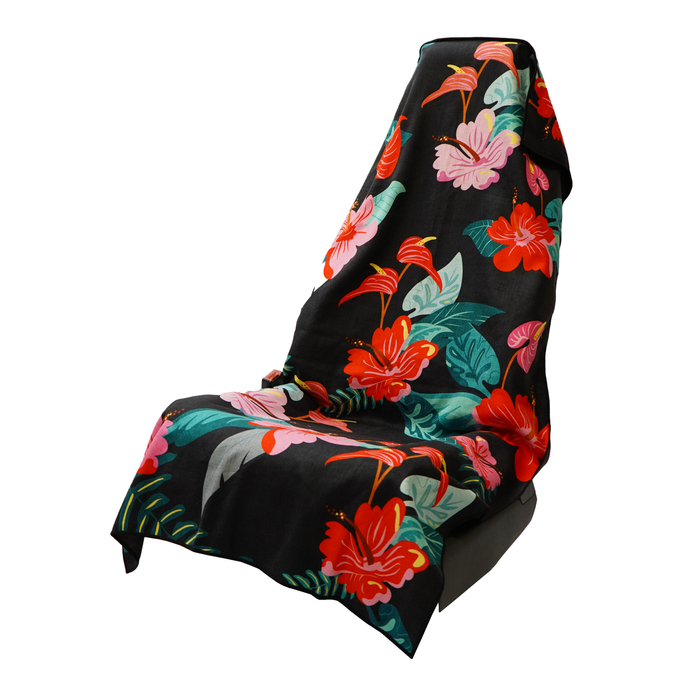 Moonrise in Maui Car Seat Cover Towel with island print