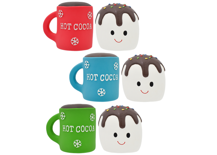 Multipet Latex Hot Cocoa and Marshmallow Dog Toy