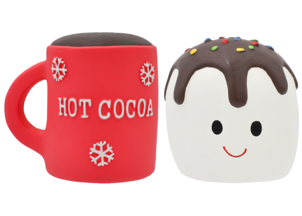 Multipet Latex Hot Cocoa and Marshmallow Dog Toy