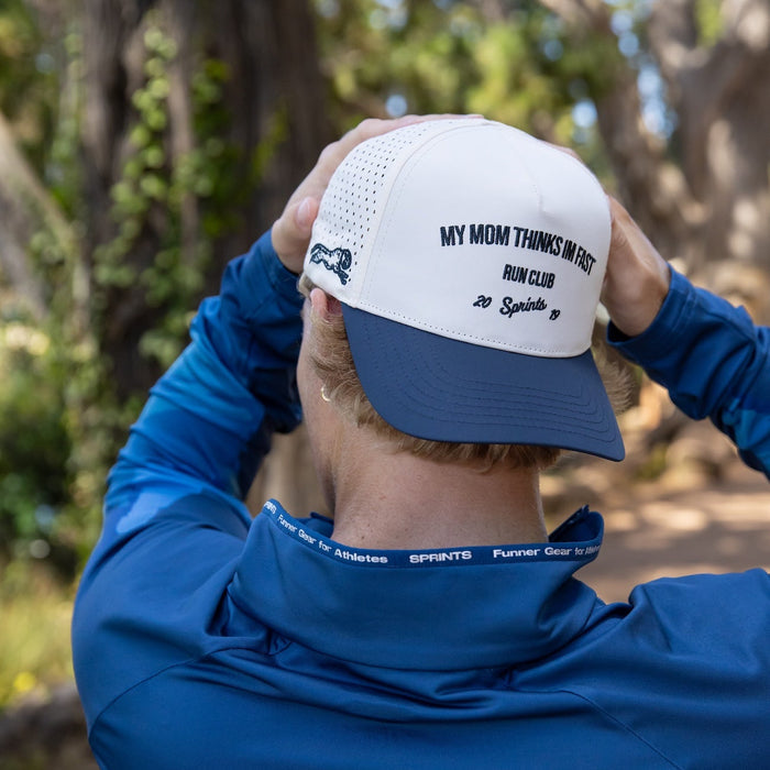My Mom Thinks I Run Fast Run Club Structured VP Hat (Unisex)