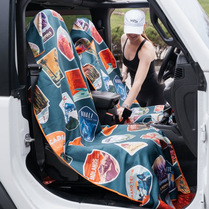 National Parks Car Seat Cover Towel w/ Snaps