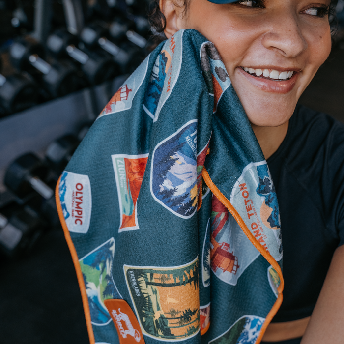 Close-up of the National Parks Mini Towel