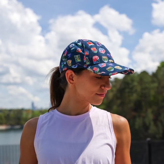 Runner wearing the National Parks OG Hat, side view