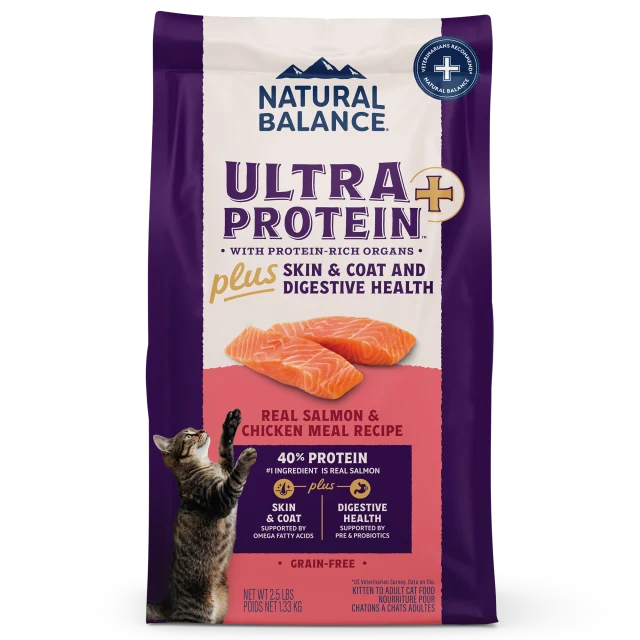 Natural Balance Skin & Coat and Digestive Health, Real Salmon & Chicken Meal Recipe Cat Food