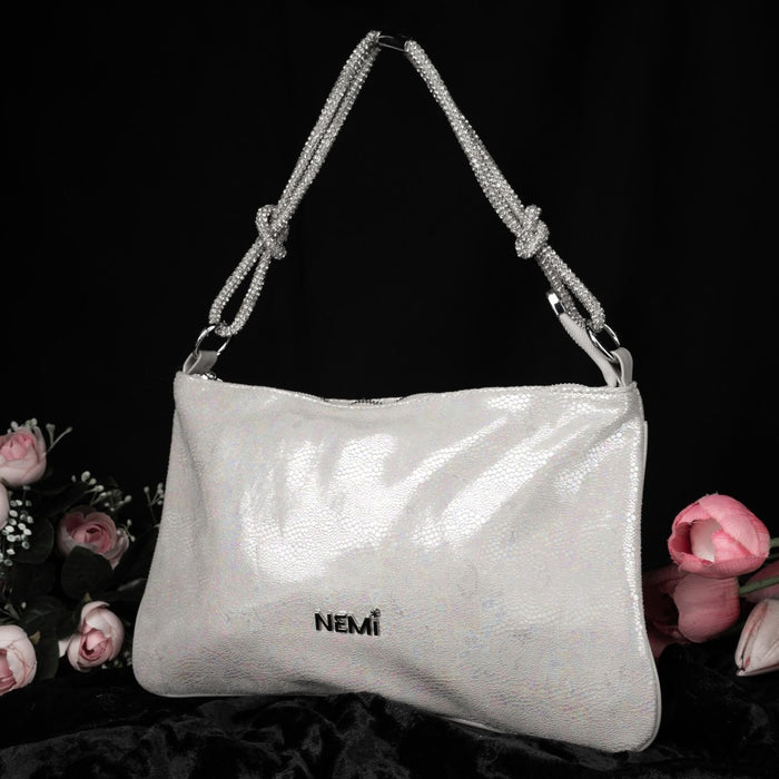 Nemi Light White Handbag – Pure & Elegant – Elegant Jewelry for Pageants and Events