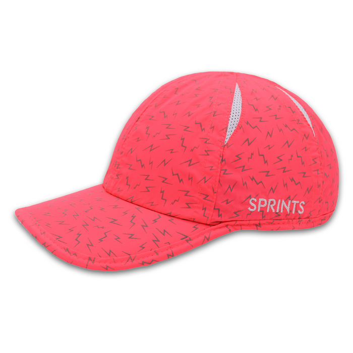 Neon Flash Reflective Pink OG hat with reflective lightning bolts - front view