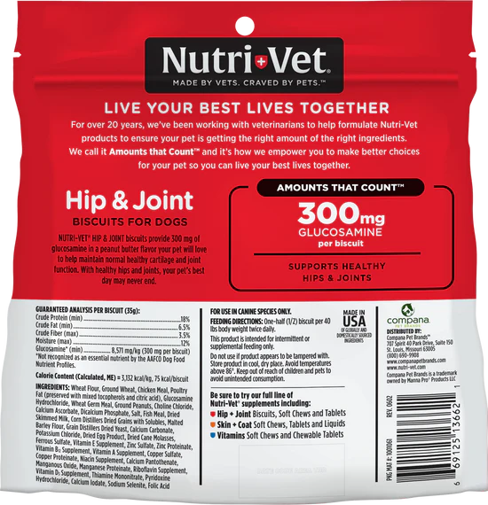 Nutri-Vet Hip & Joint Biscuits for Dogs with Glucosamine