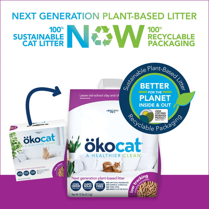 ökocat® Low Tracking Mini Clumping Pellets Wood Cat Litter