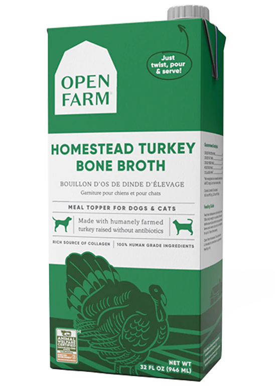 Open Farm Homestead Turkey Bone Broth for Dogs & Cats