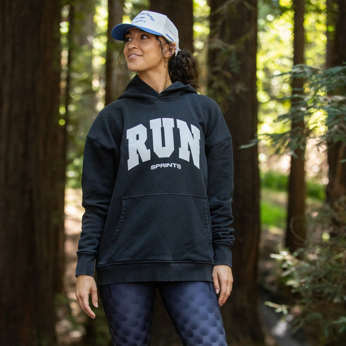Oversized Hoodie - RUN - Black