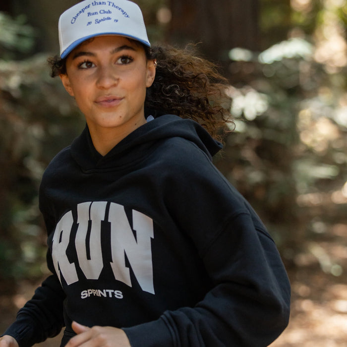 Oversized Hoodie - RUN - Black