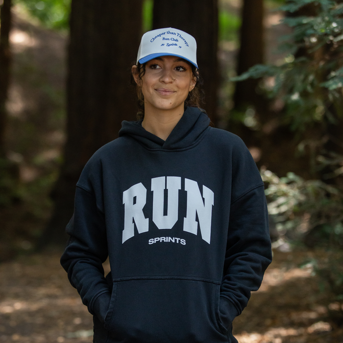 Oversized Hoodie - RUN - Black