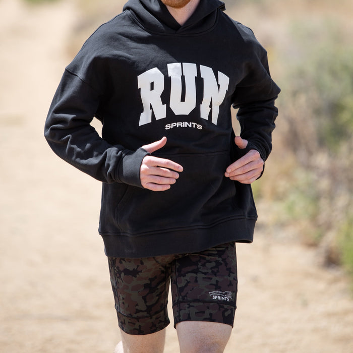 Oversized Hoodie - RUN - Black