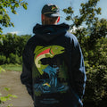 Person wearing the Oversized Hoodie in Streamline print