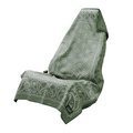 Paisley Probs Green Car Seat Cover Towel with Snaps - flat lay