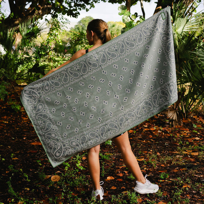 Paisley Probs Green Car Seat Cover Towel w/ Snaps
