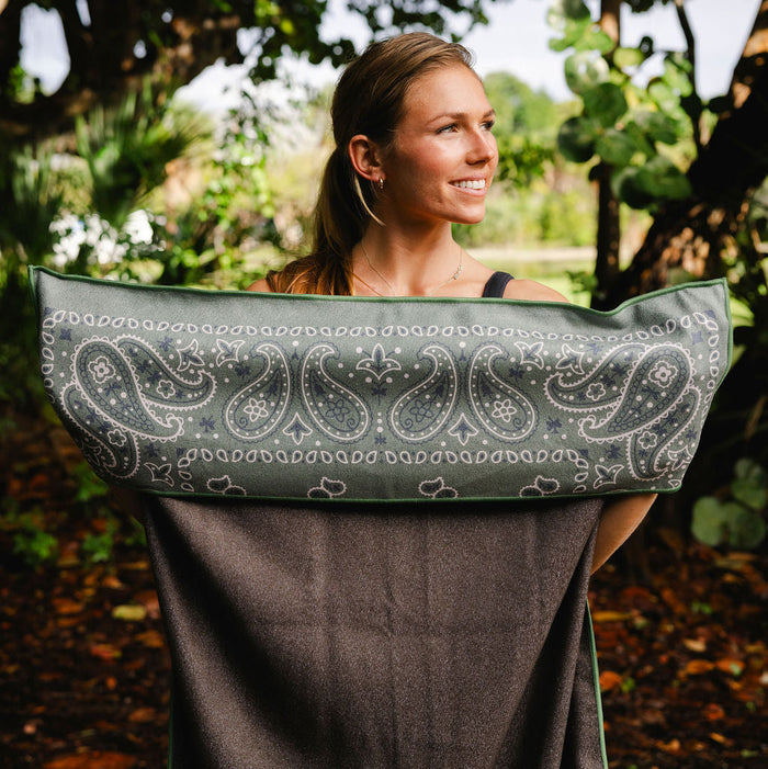 Paisley Probs Green Car Seat Cover Towel w/ Snaps
