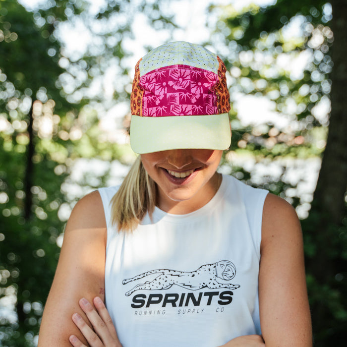 Runner wearing the Patchwork PR HyperG Hat
