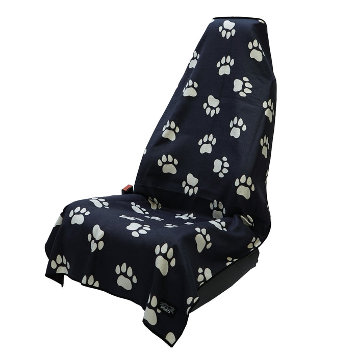 Paw Prints & PR's Car Seat Cover Towel with Snaps - flat lay
