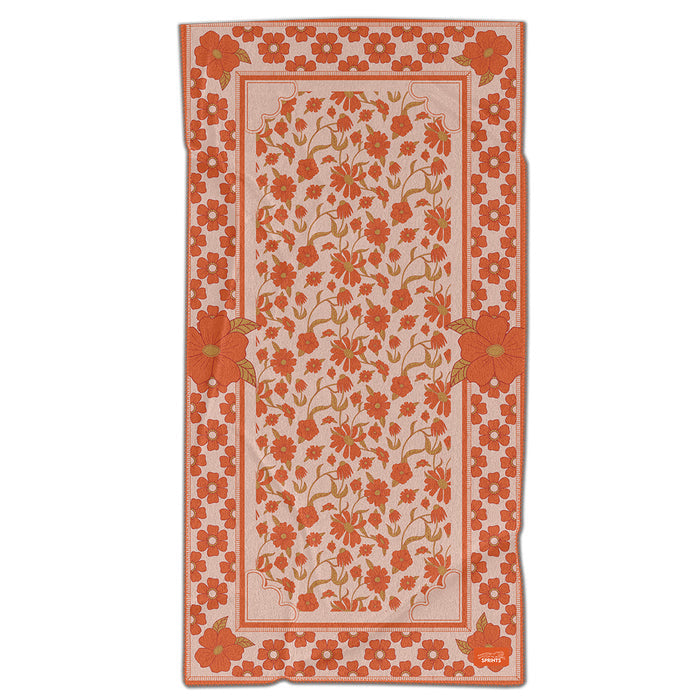 Close-up of the Peaches & Pleasures the Small Kind Car Seat Cover Towel