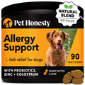 Pet Honesty Allergy Support Supplement Peanut Butter Flavor for Dogs