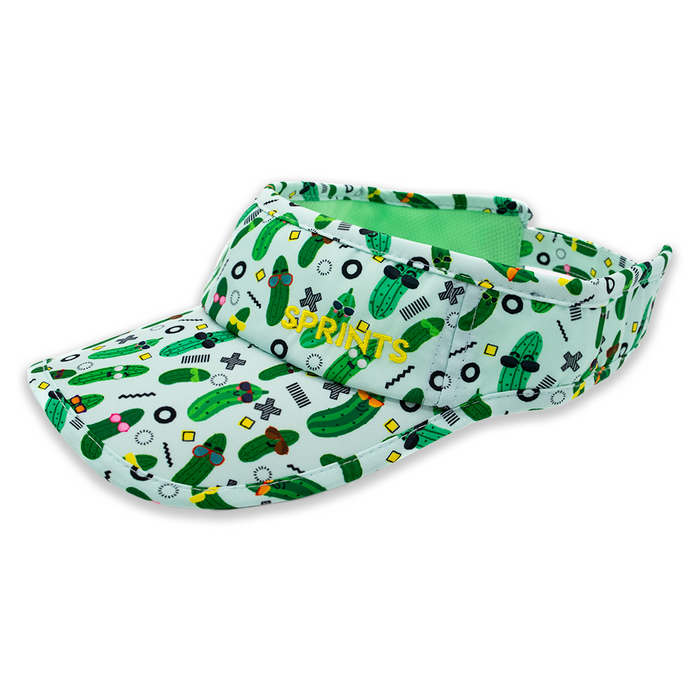 Pickle Peeps Visor with pickle print, side view