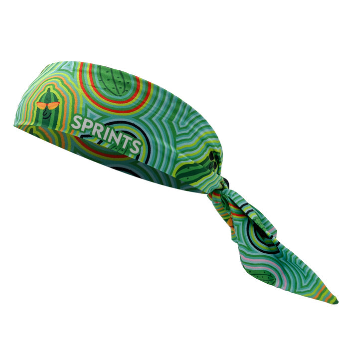 Pickle Power Headband with pickle print - side view