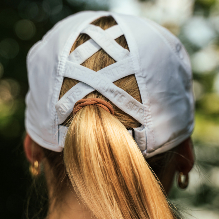 Blank Slate Ponytail Hat, braided back ponytail closure