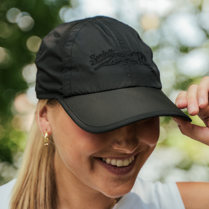 Midnight Mile Ponytail Hat - side view