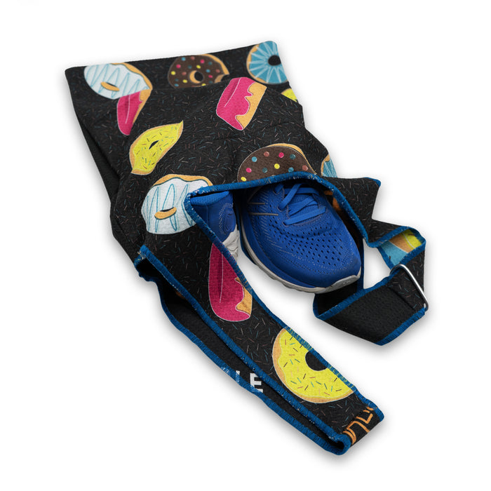 Repurposed Tote Bag holding shoes