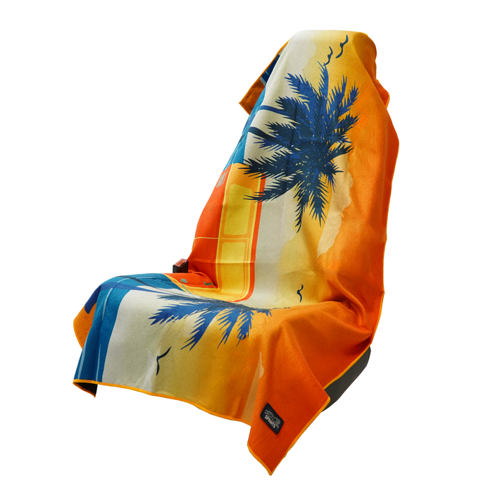 Retro Sunset Car Seat Cover Towel with sunset and van print
