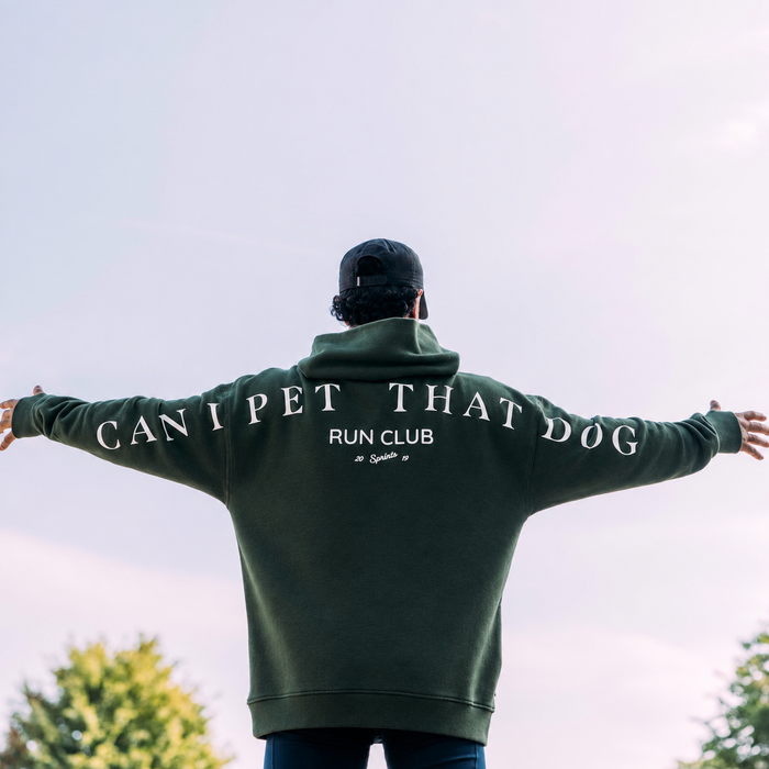 Run Club Oversized Hoodie - Can I Pet That Dog - Green