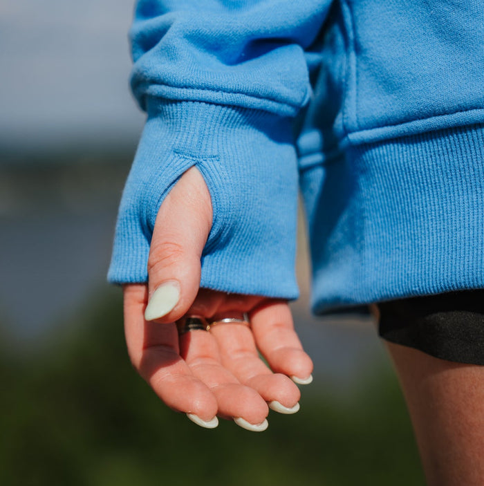 Run Club Oversized Hoodie - Cheaper than Therapy - Blue
