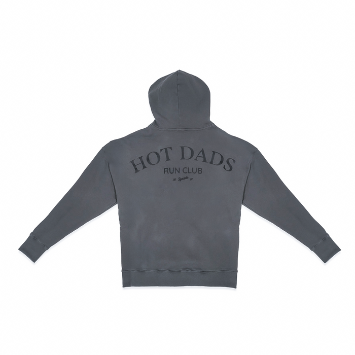 Run Club Oversized Hoodie in Hot Dads Gray - flat lay