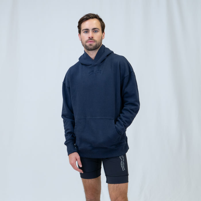 Run Club Oversized Hoodie - Hot Moms - Navy