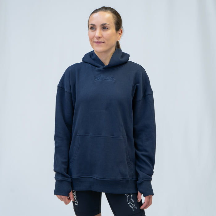 Run Club Oversized Hoodie - Hot Moms - Navy