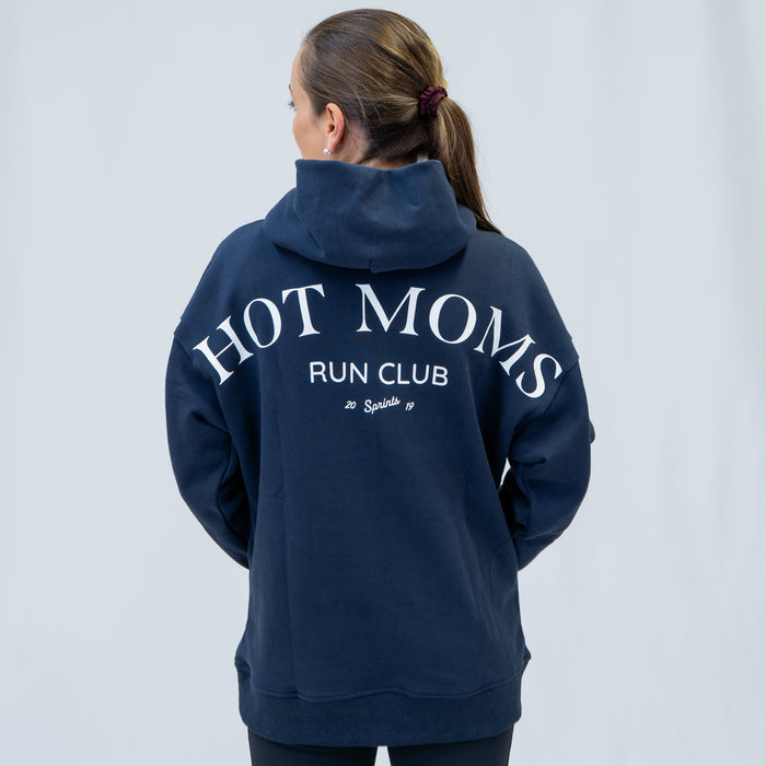 Run Club Oversized Hoodie - Hot Moms - Navy