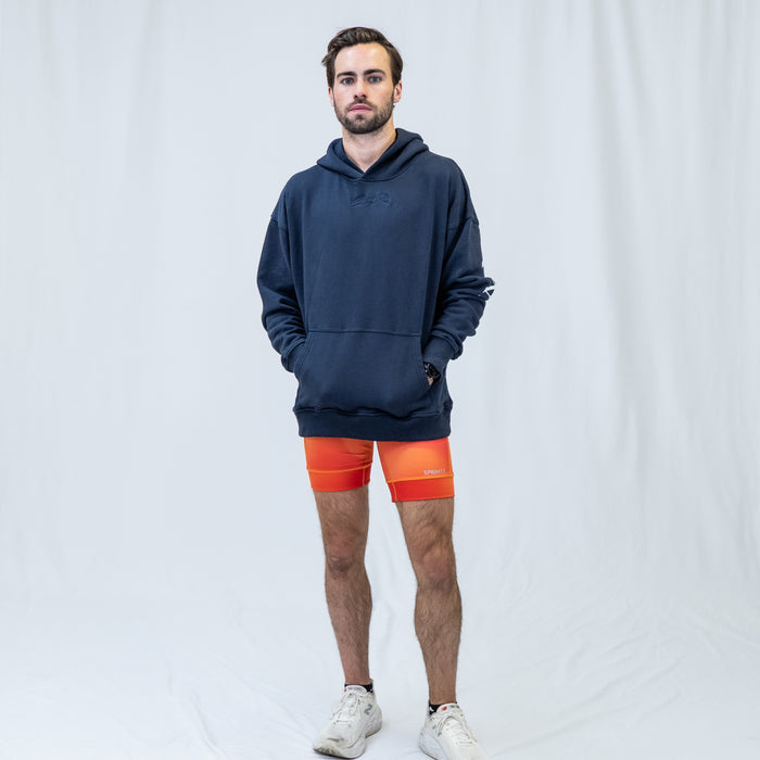 Run Club Oversized Hoodie - I'm Nicer After I Run - Navy