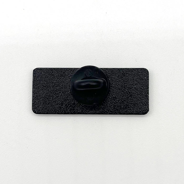 Run London Enamel Pin - back view showing pin backing