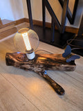 Rustic Wooden Butterfly Lamp – Metal Mesh Globe Table Lamp