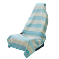 Saltwater Boardwalk Stripe Car Seat Cover Towel with Snaps - flat lay