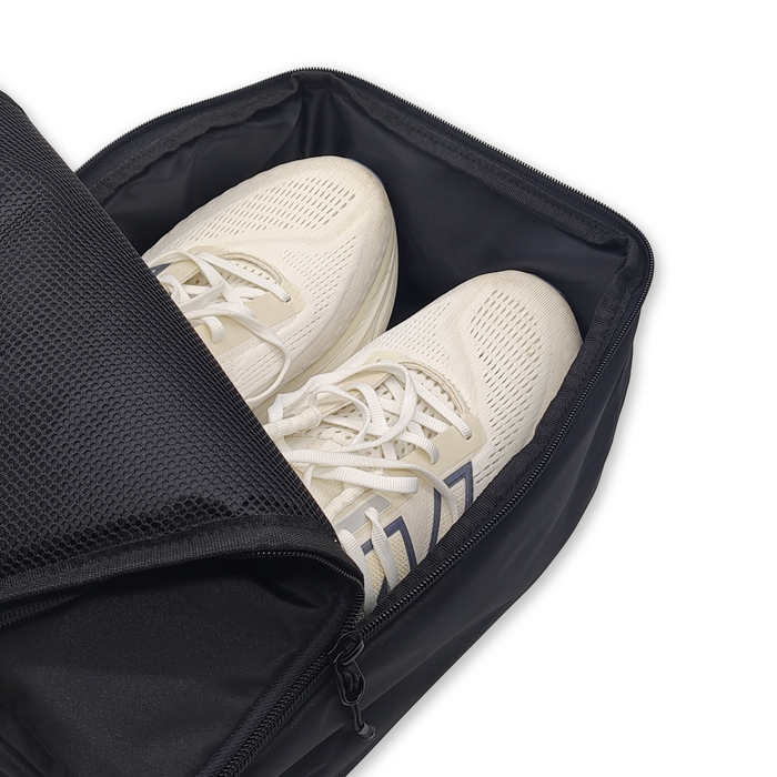 Close-up of the interior of the Shadow Noir Shoe Bag