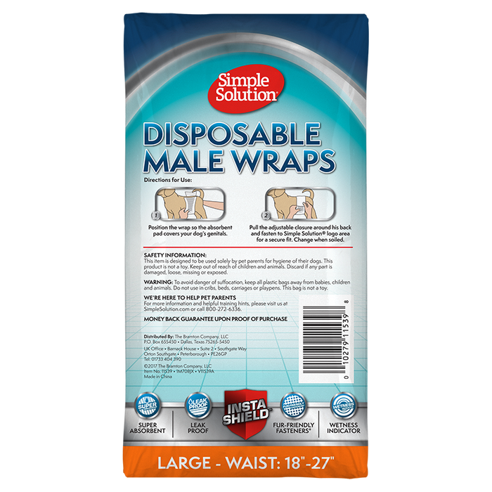 Simple Solution Disposable Male Dog Wraps