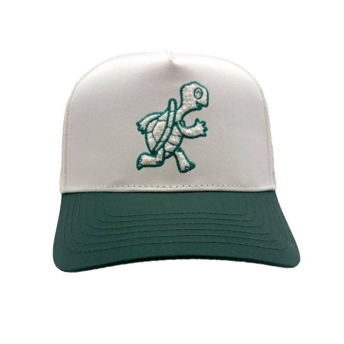 Slow Days Still Count Fluffy Structured VP Hat with fluffy turtle graphic - product shot