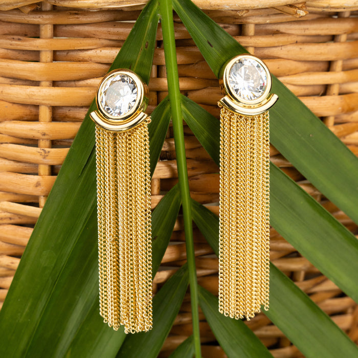 Starfall Stone Studded Drop Earrings – Elegant Jewelry for Pageants and Events