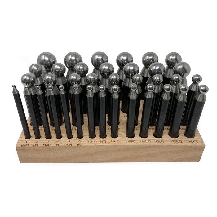 Steel Dapping Punch Set of 36 (3.5mm - 25.3mm)