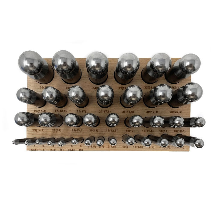 Steel Dapping Punch Set of 36 (3.5mm - 25.3mm)
